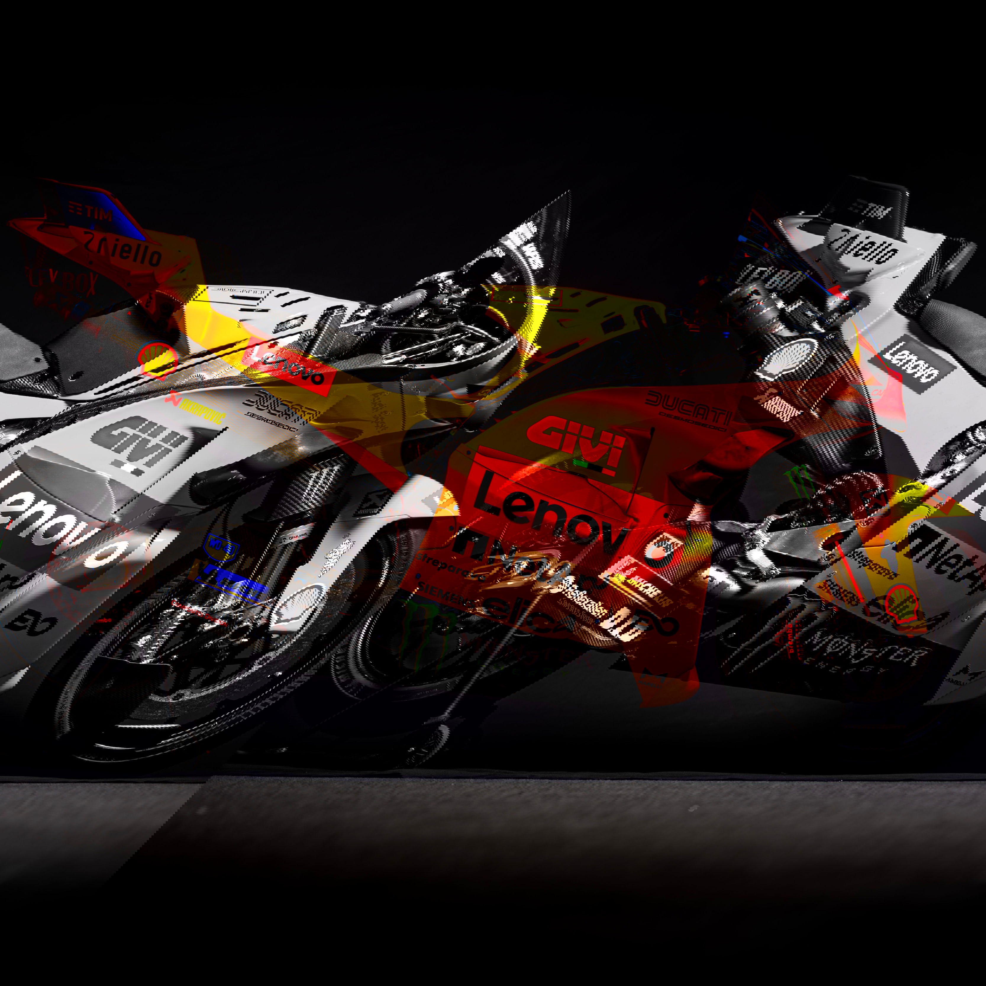 Ducati Desmosedici GP bike in a special livery