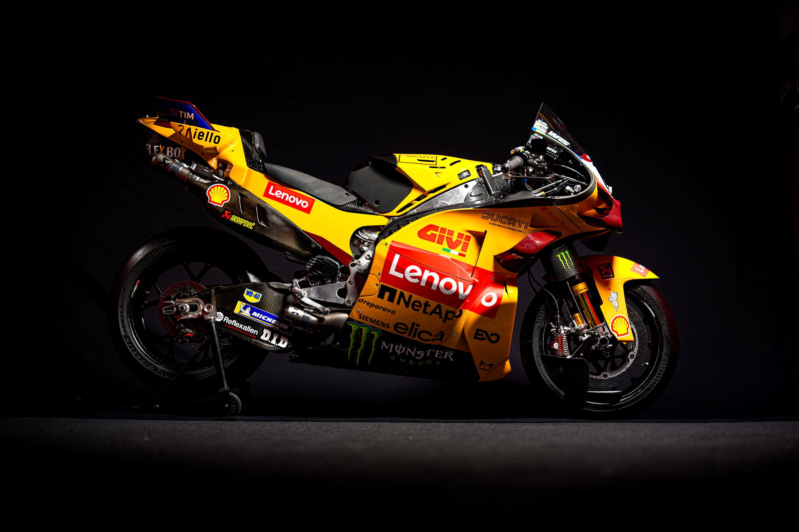 Ducati Desmosedici GP bike in a special livery