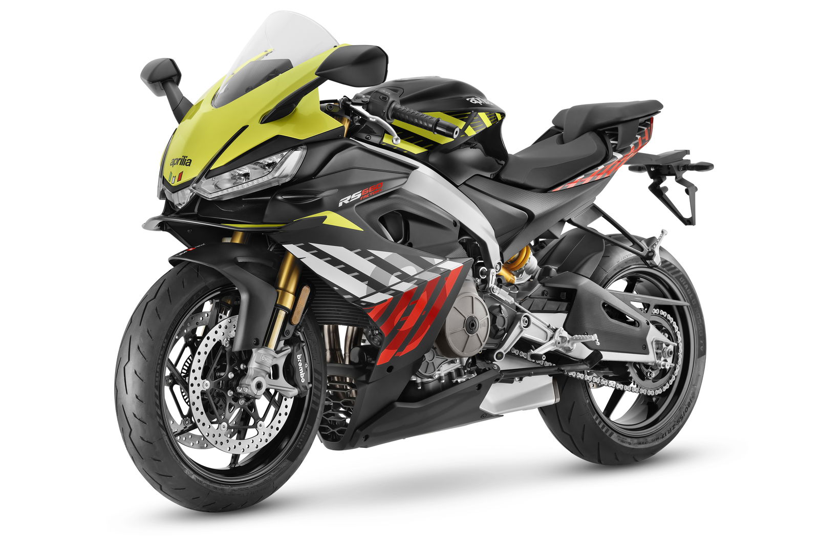 2026 Aprilia RS660 factory in yellow, white, red and black