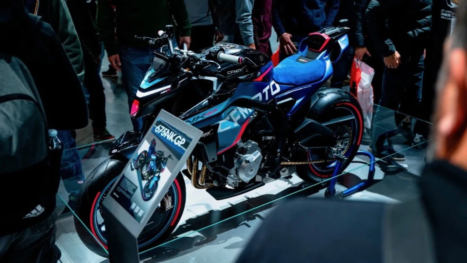 CFMoto 675NK GP motorcycle at EICMA