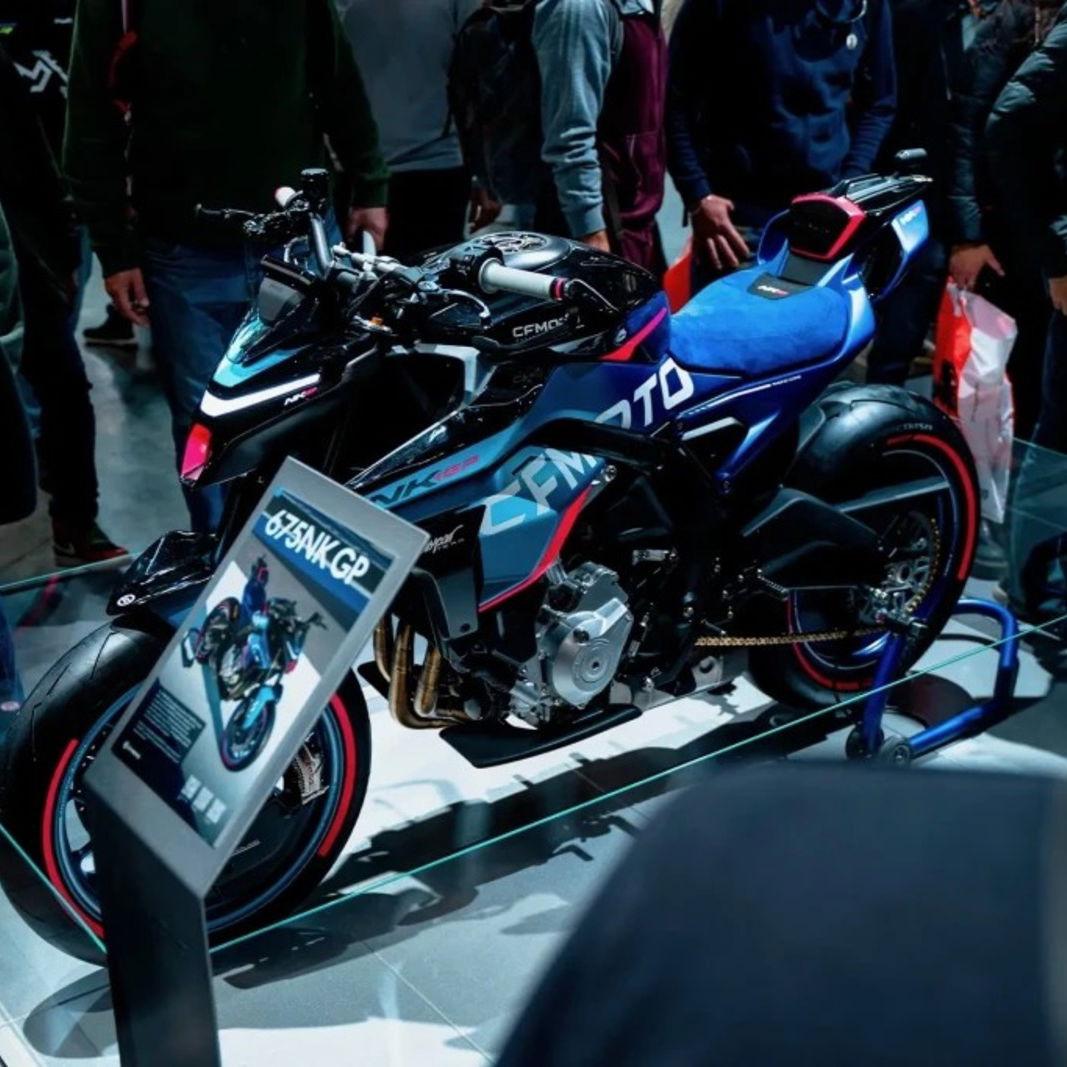 CFMoto 675NK GP motorcycle at EICMA