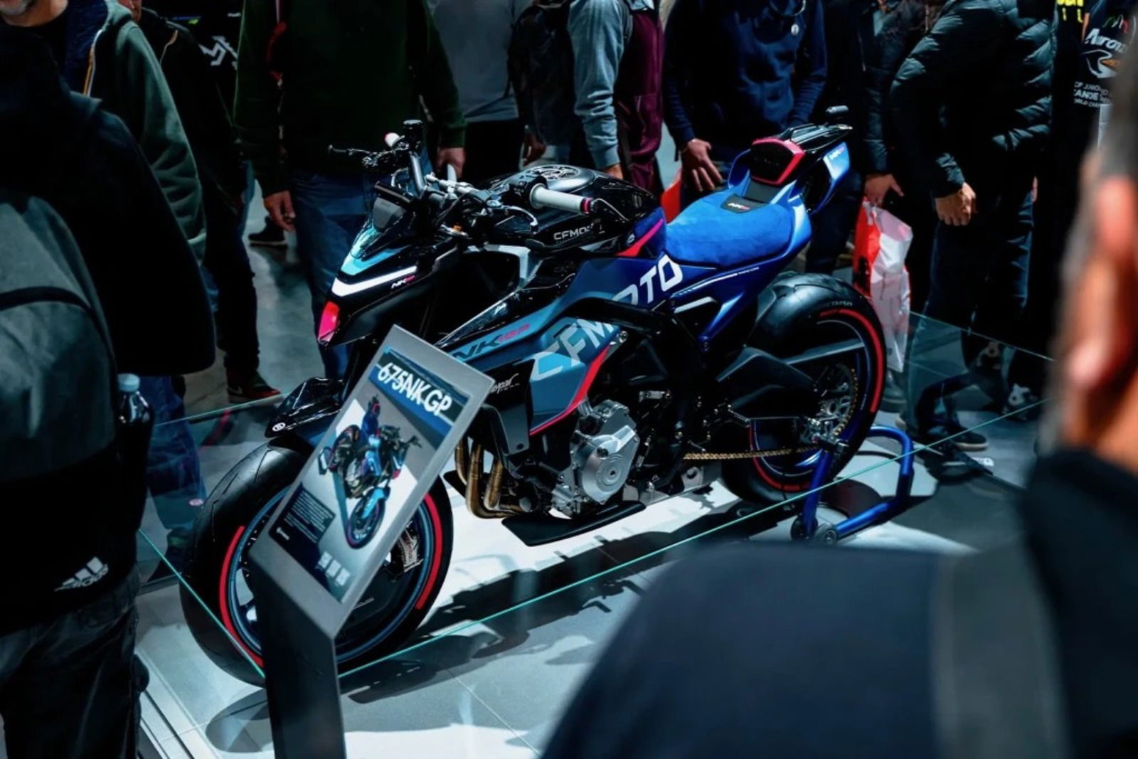 CFMoto 675NK GP motorcycle at EICMA