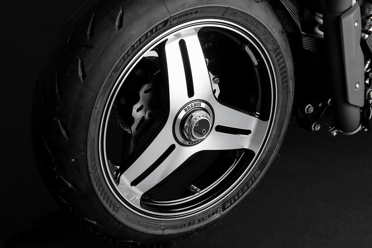 Brabus logo feature on the bike's wheels