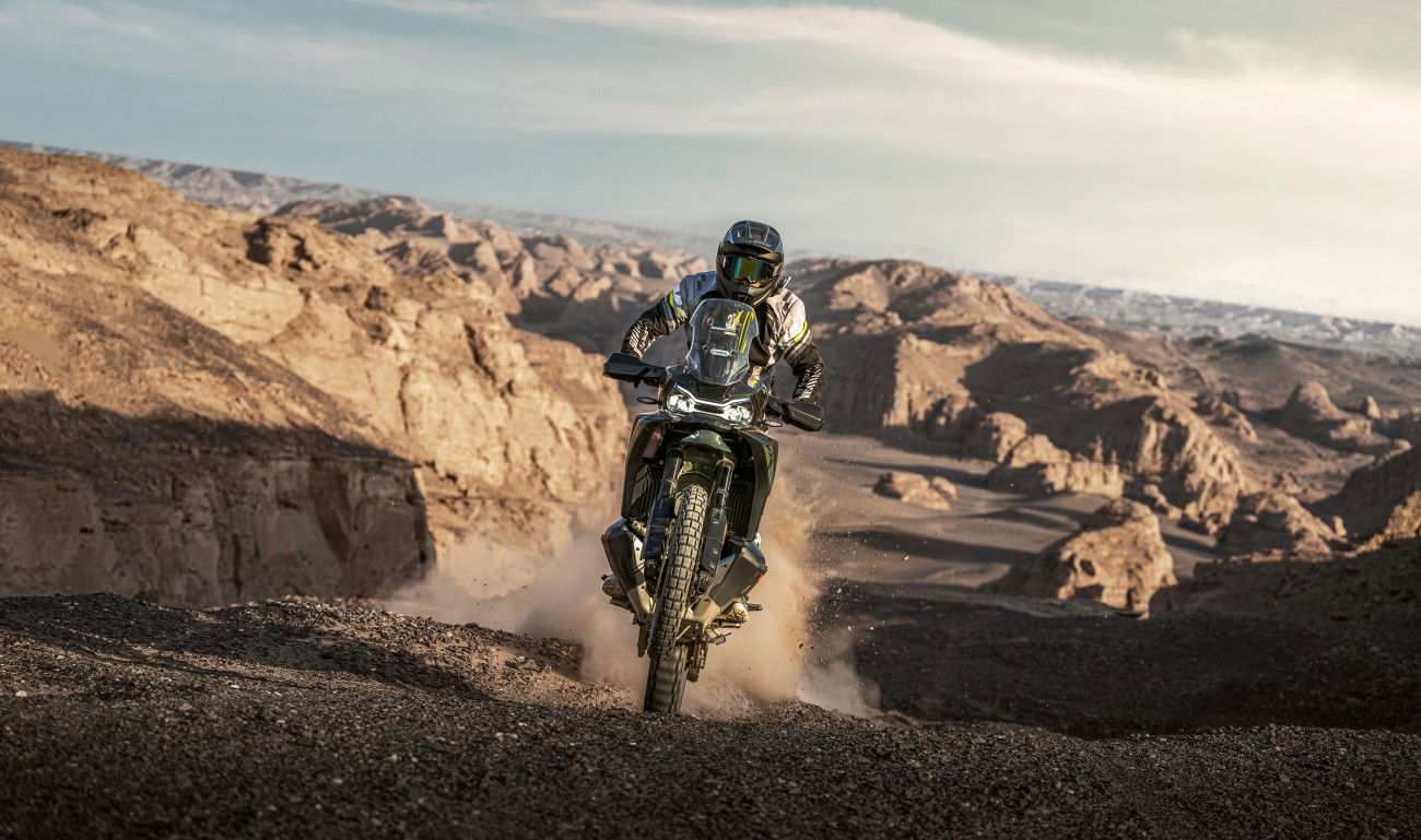 CFMoto 1000MT-X riding off-road