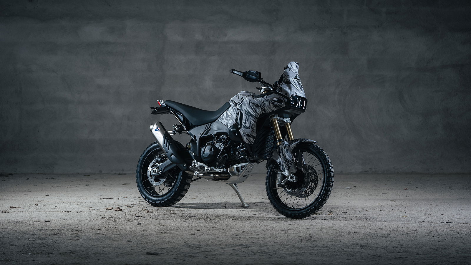 2026 Ducati DesertX in a camo dressing
