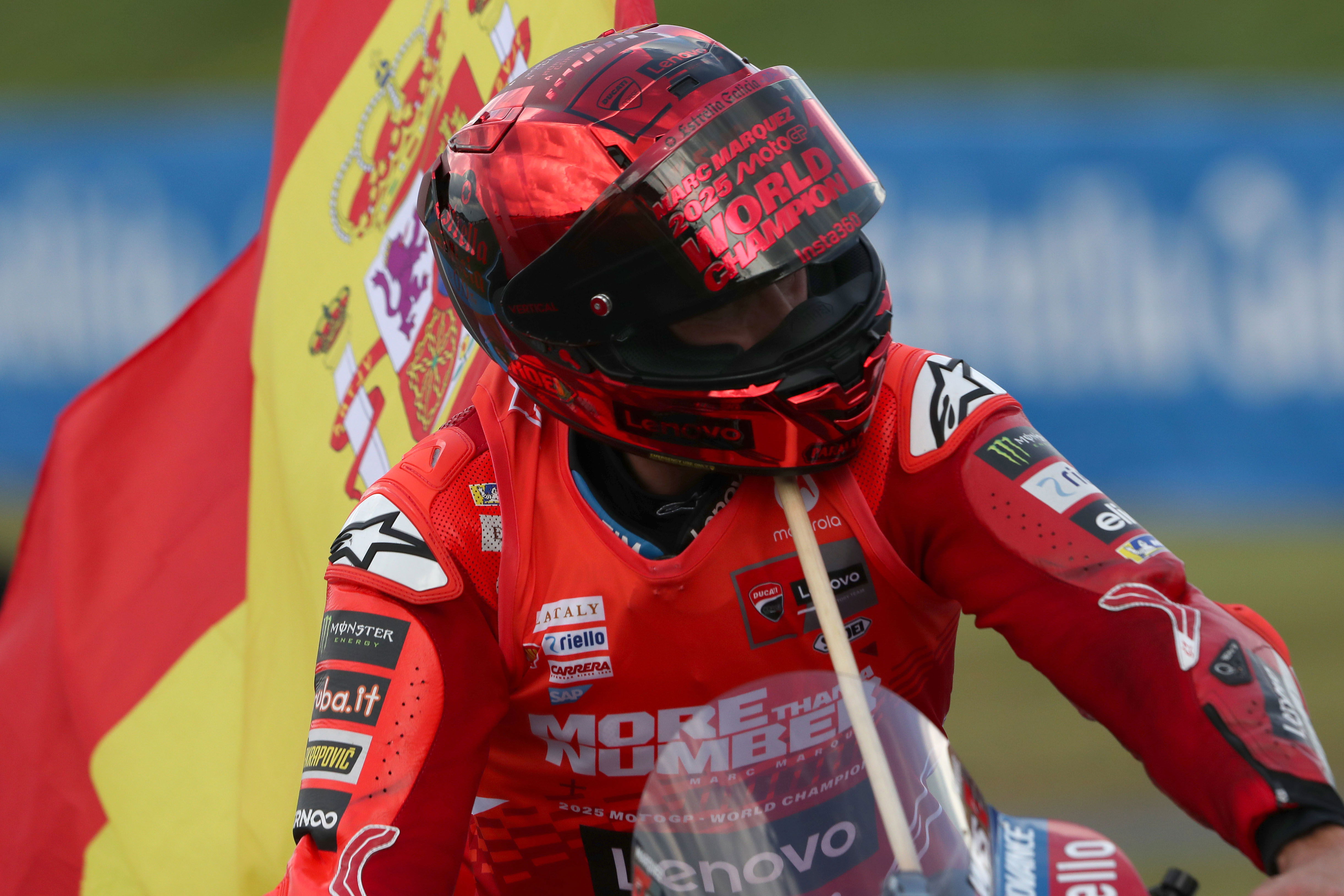 Limited edition Shoei helmet worn by Marc Marquez