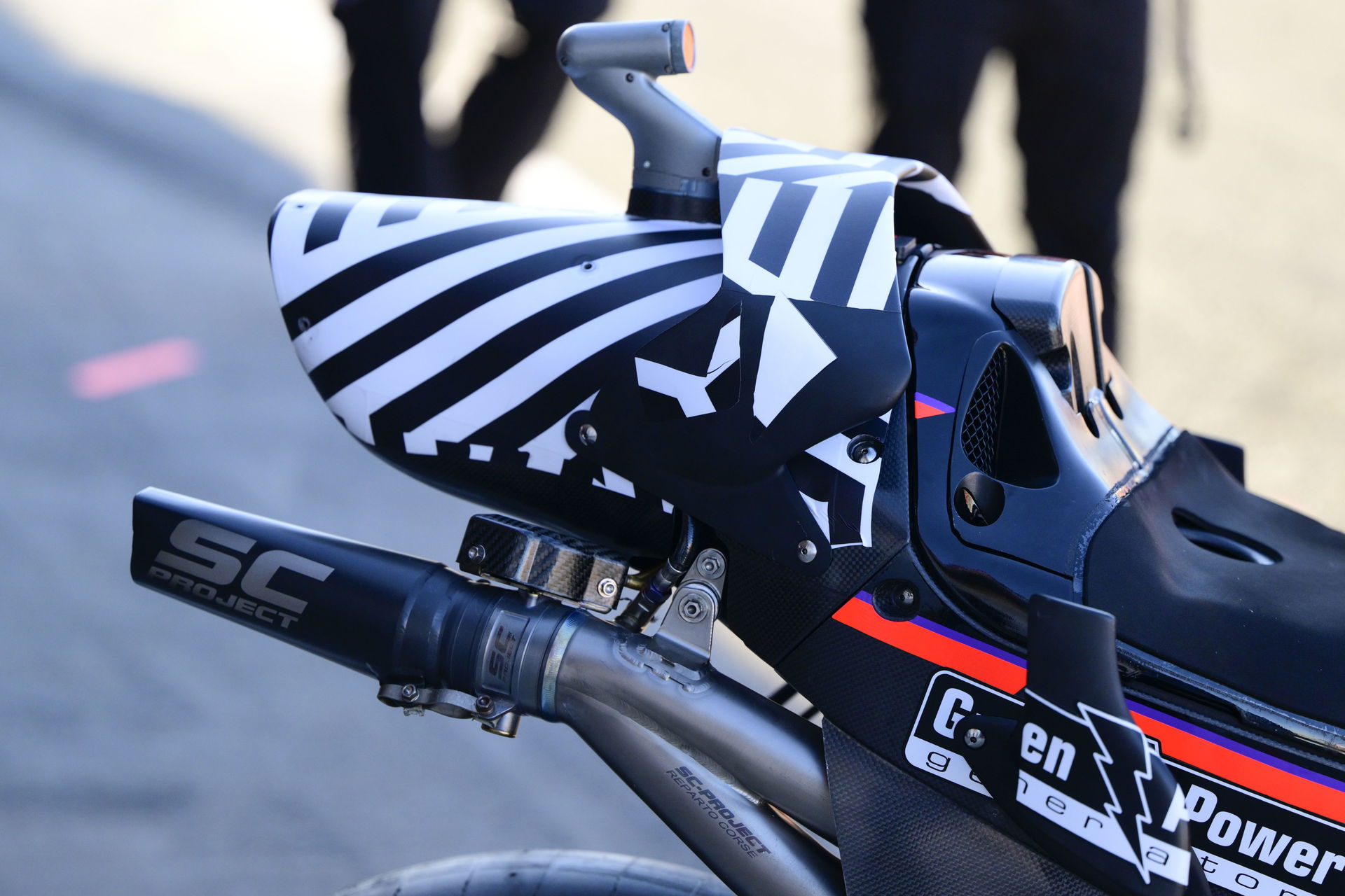 Aprilia's smaller rear wing fitted to the RS-GP