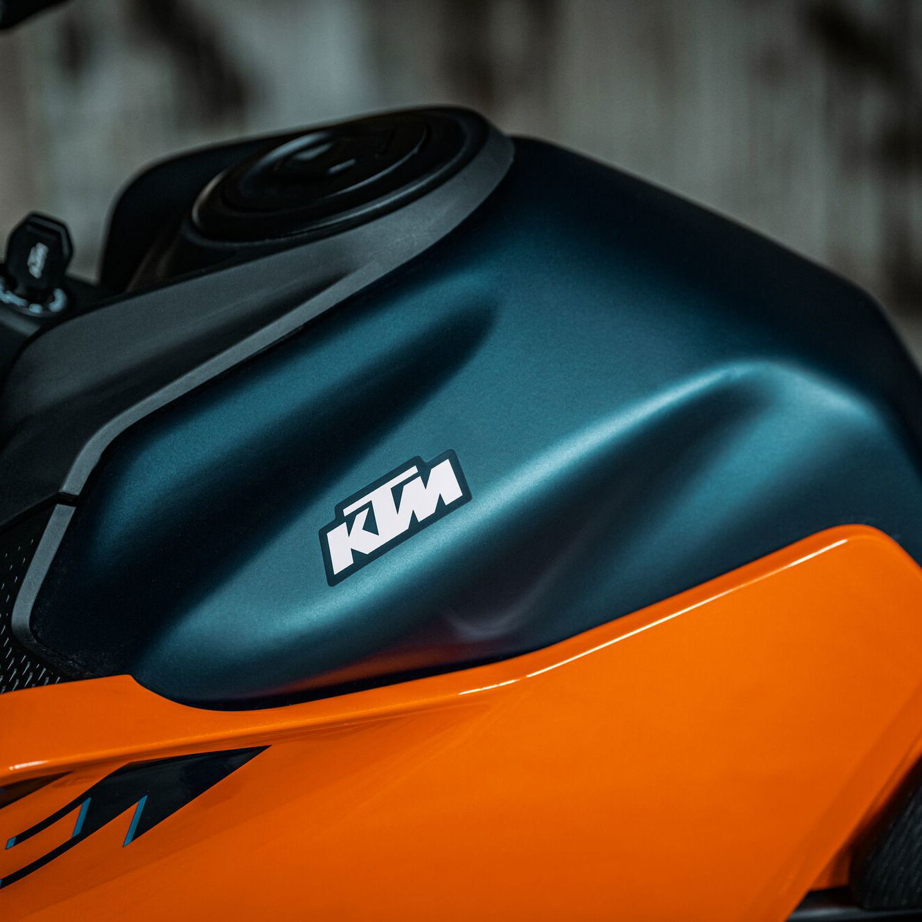 Fuel cap on a KTM motorcycle
