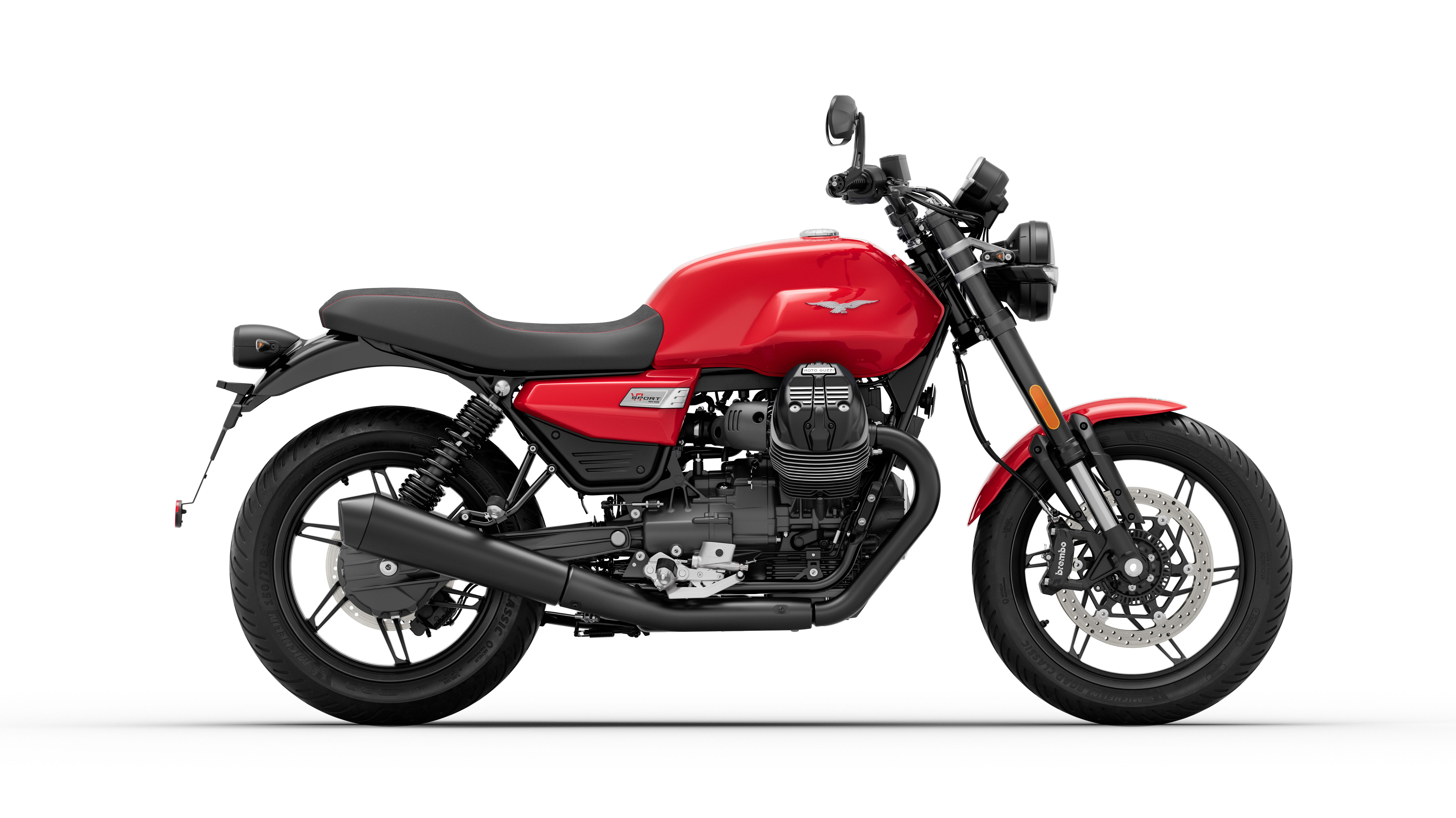 Moto Guzzi V7 motorcycle in red