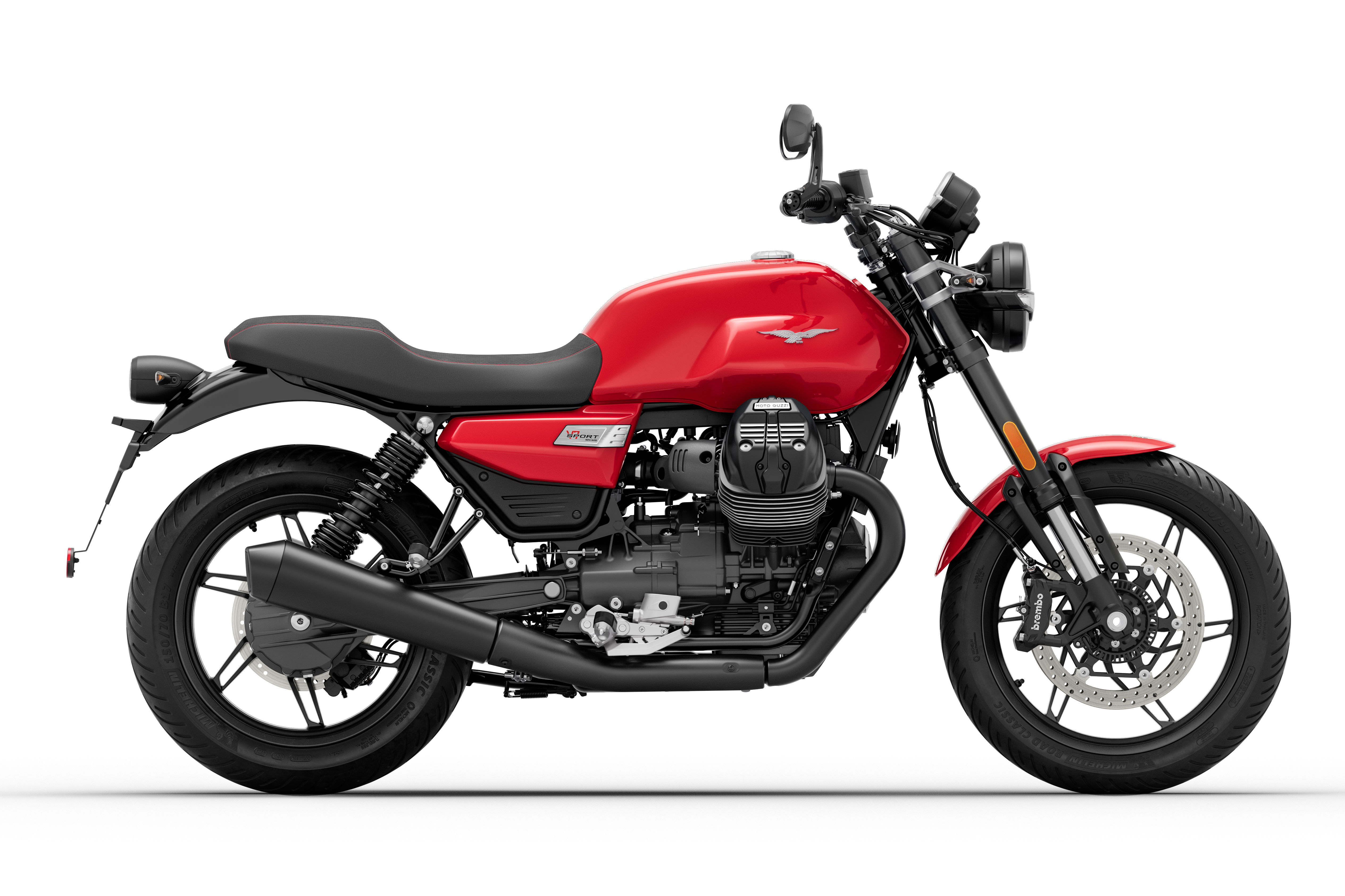 Moto Guzzi V7 motorcycle in red