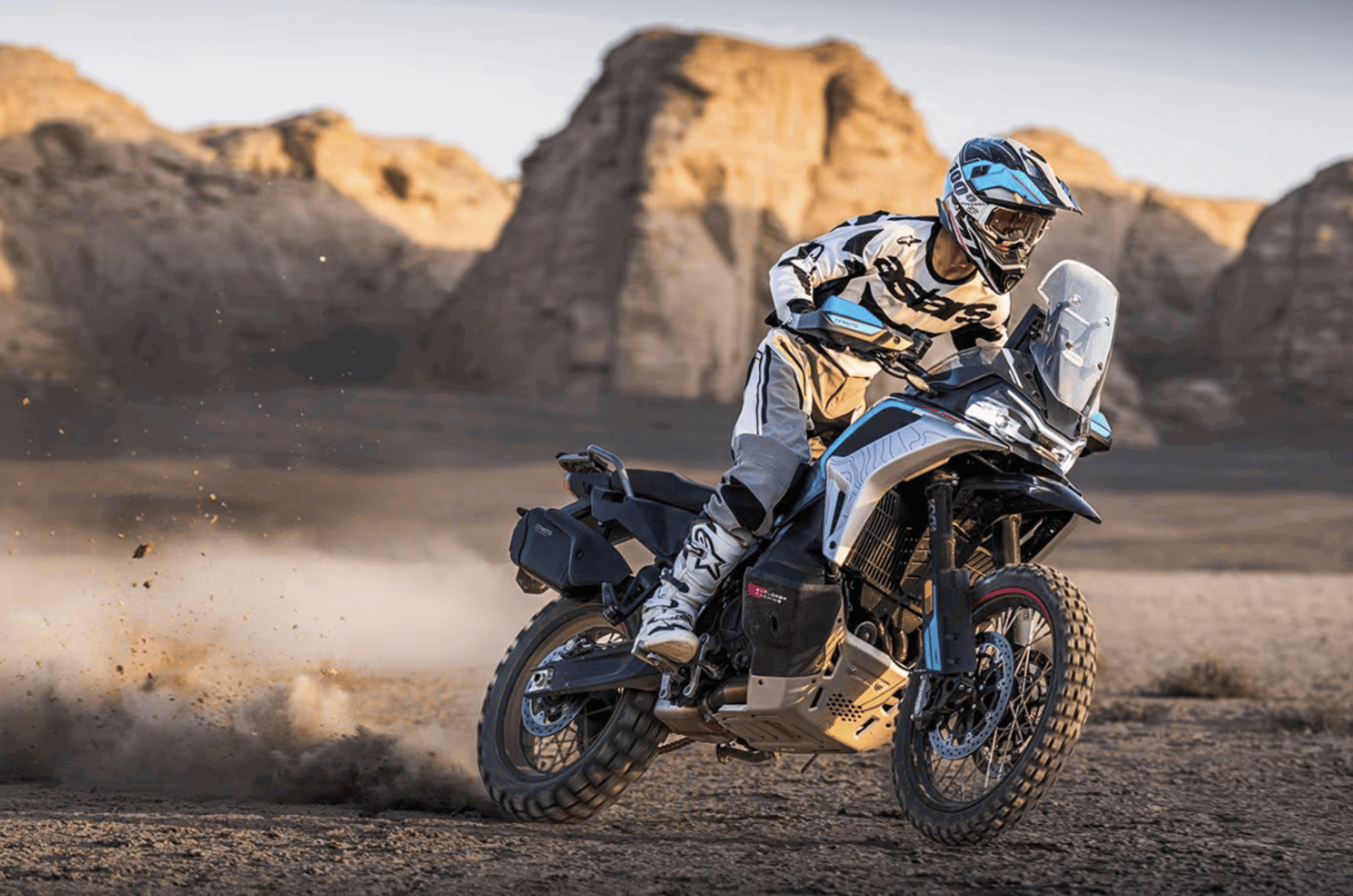 CFMoto's new 1000MT-X riding off-road