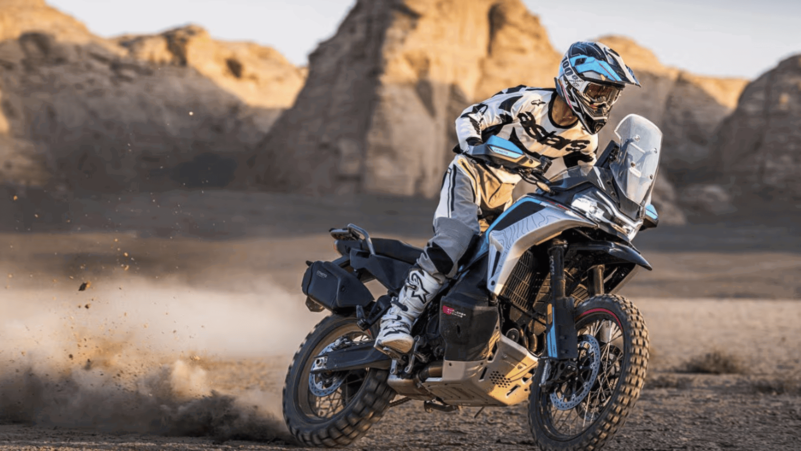 CFMoto's new 1000MT-X riding off-road