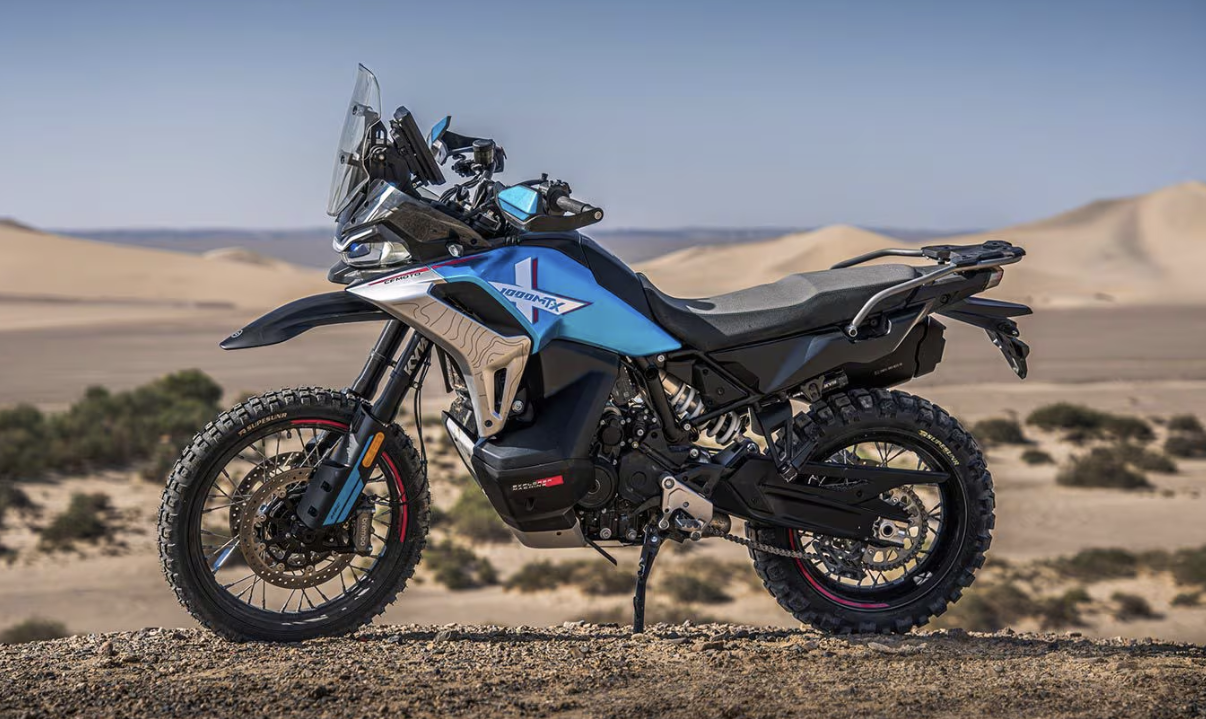 CFMoto 1000MT-X parked off-road