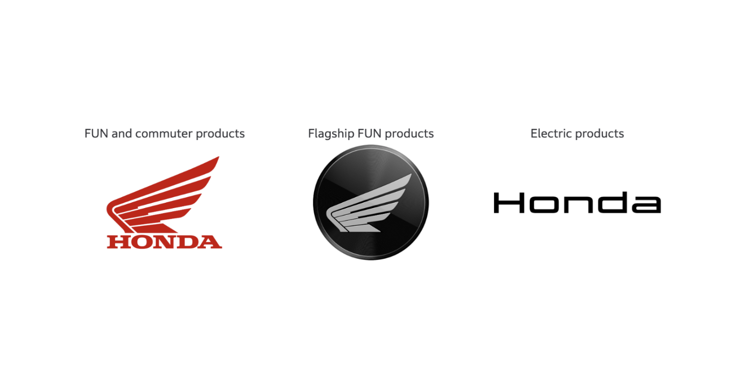 The three new Honda two-wheeler logos