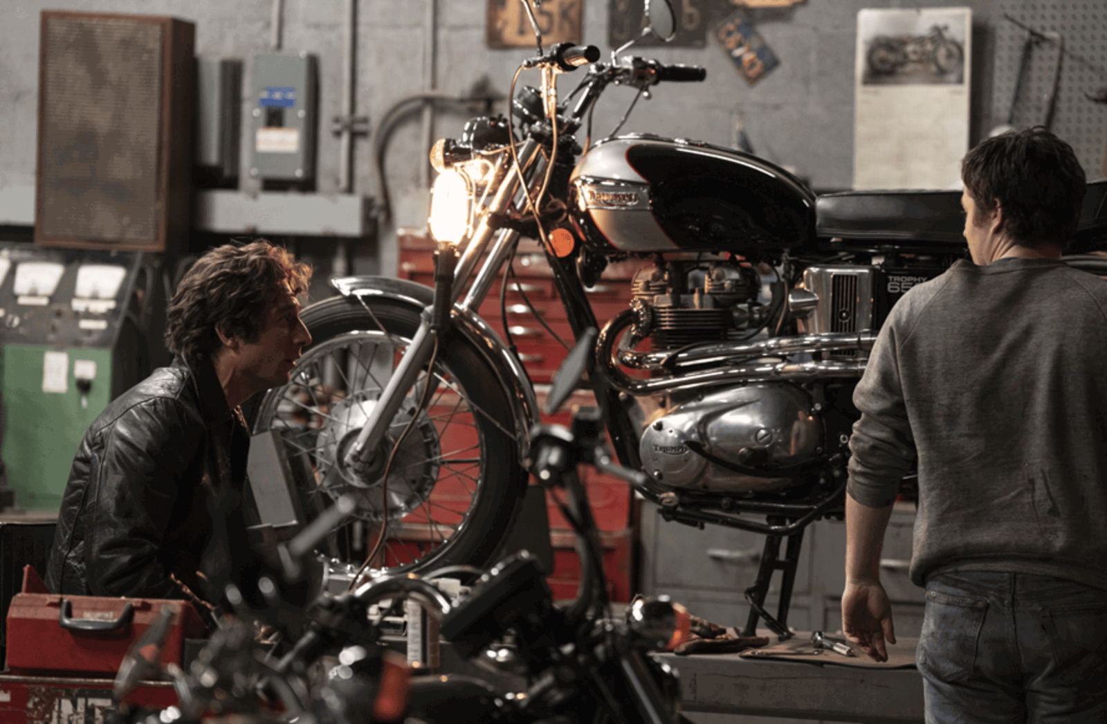 Triumph motorcycle in the new "Springsteen: Deliver Me From Nowhere" movie