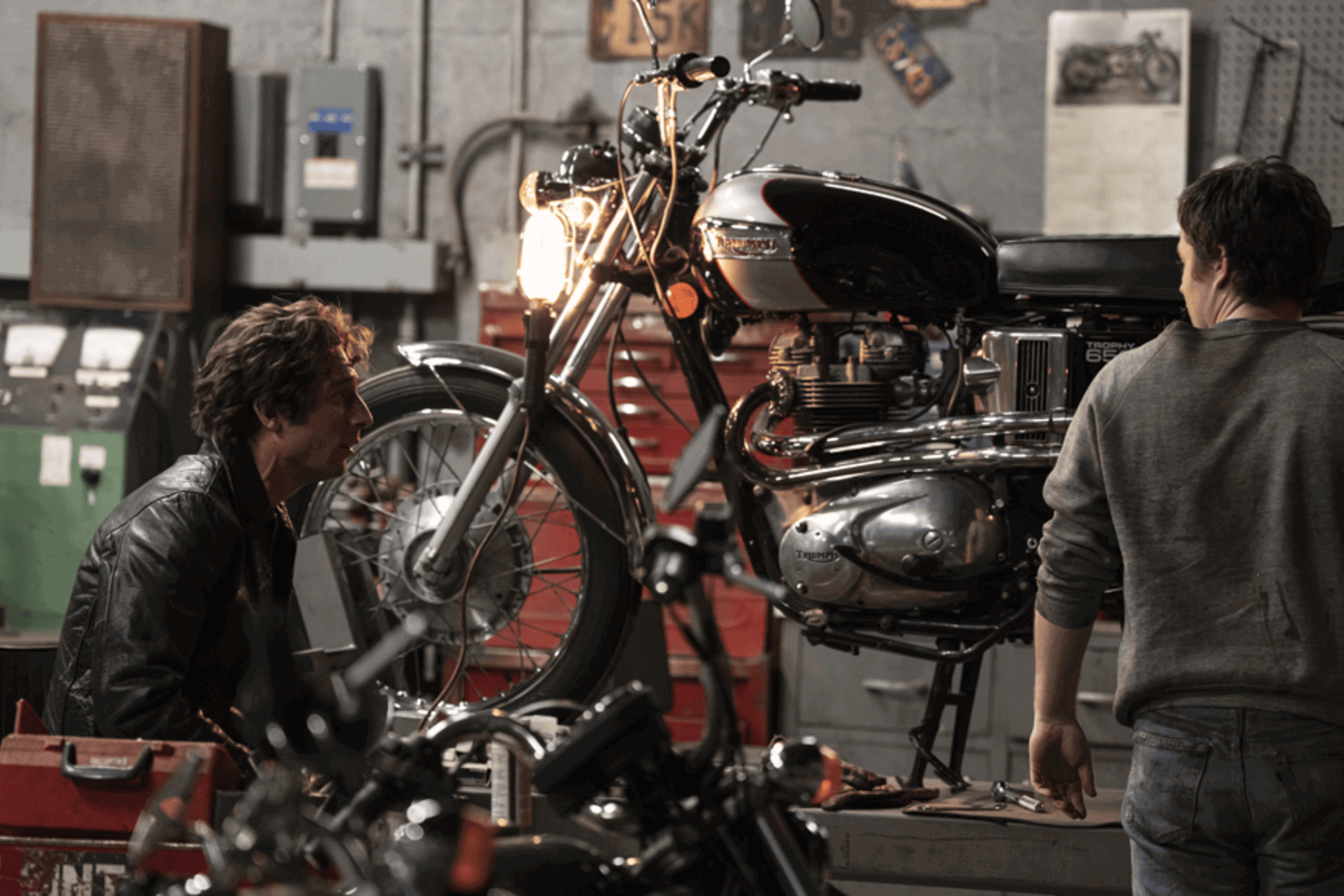 Triumph motorcycle in the new "Springsteen: Deliver Me From Nowhere" movie