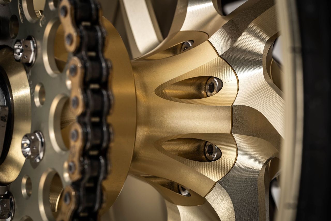 There is lots of billet aluminium alongside the hand-crafted frame