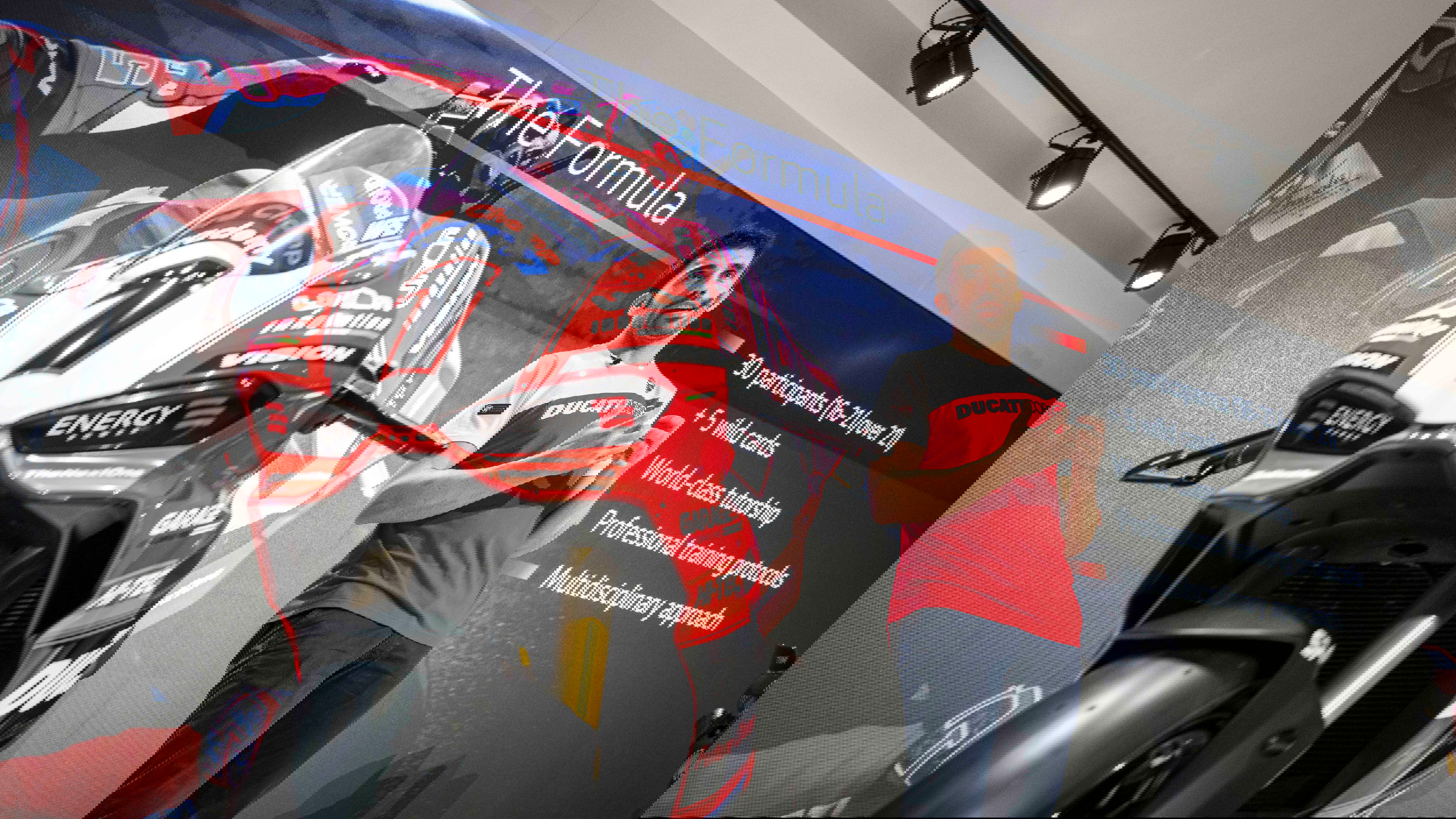 Ducati Panigale V2 S and Michele Pirro on stage