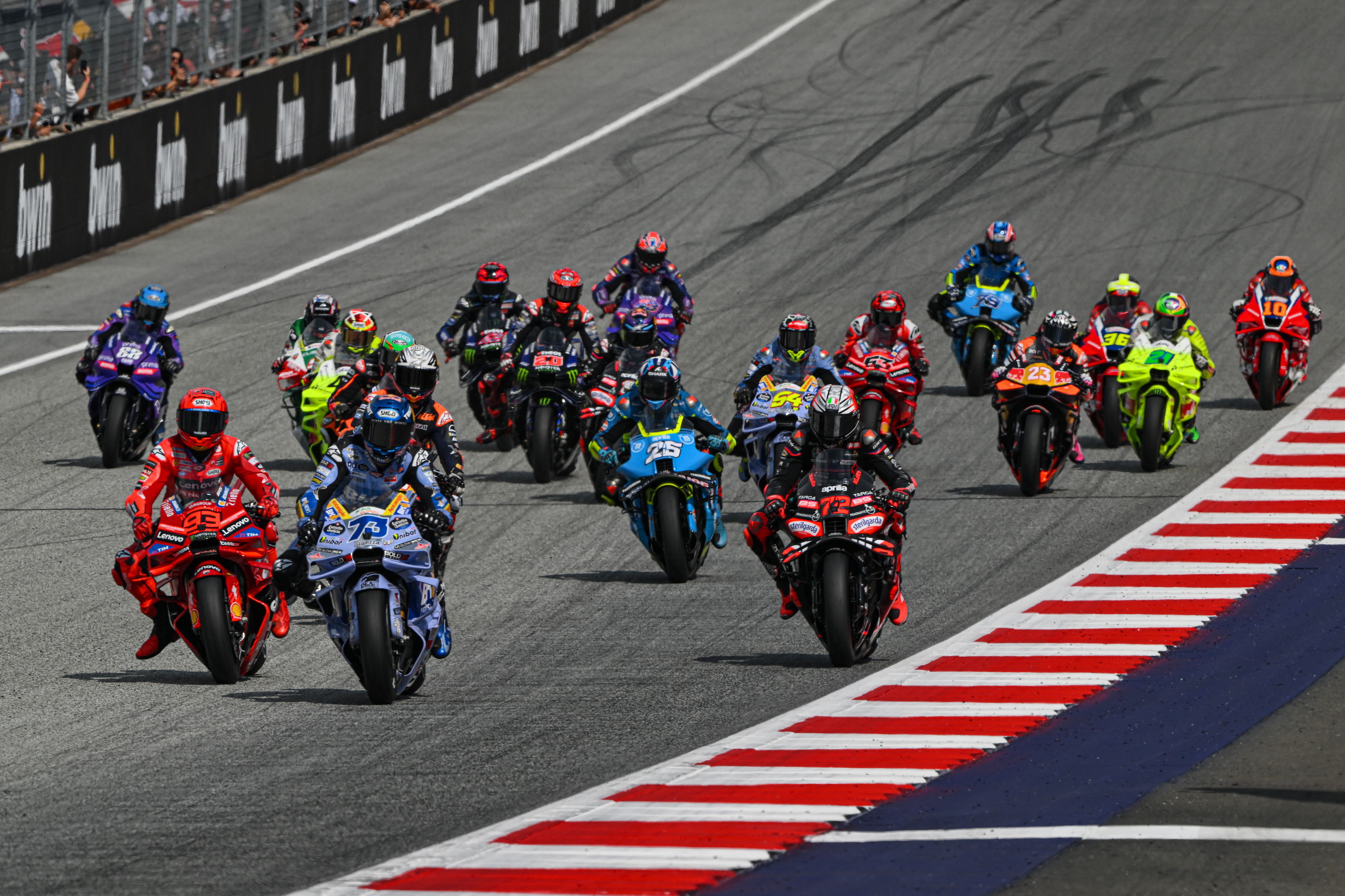MotoGP riders racing in Austria