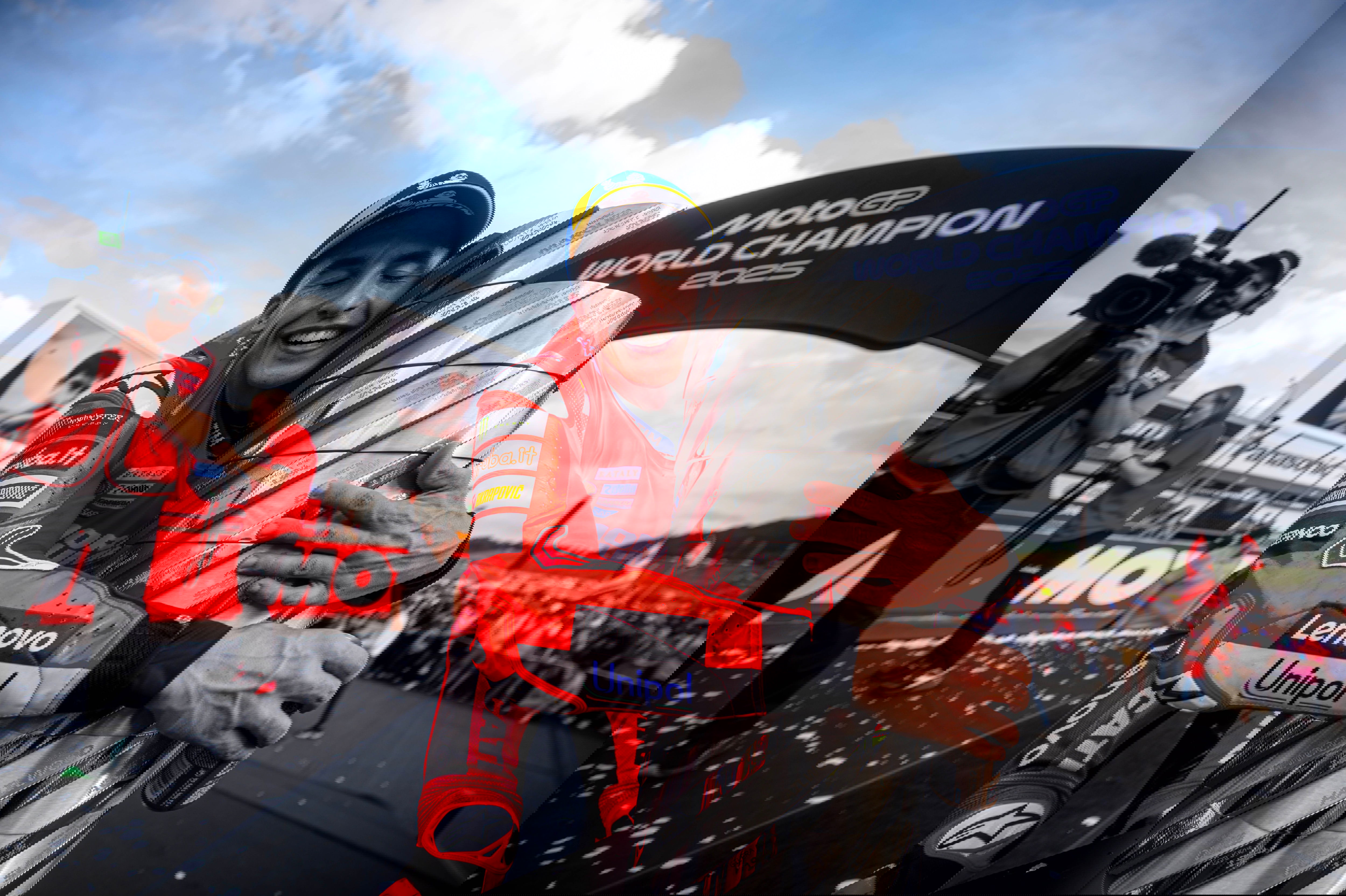 Marc Marquez with the MotoGP World Champion trophy