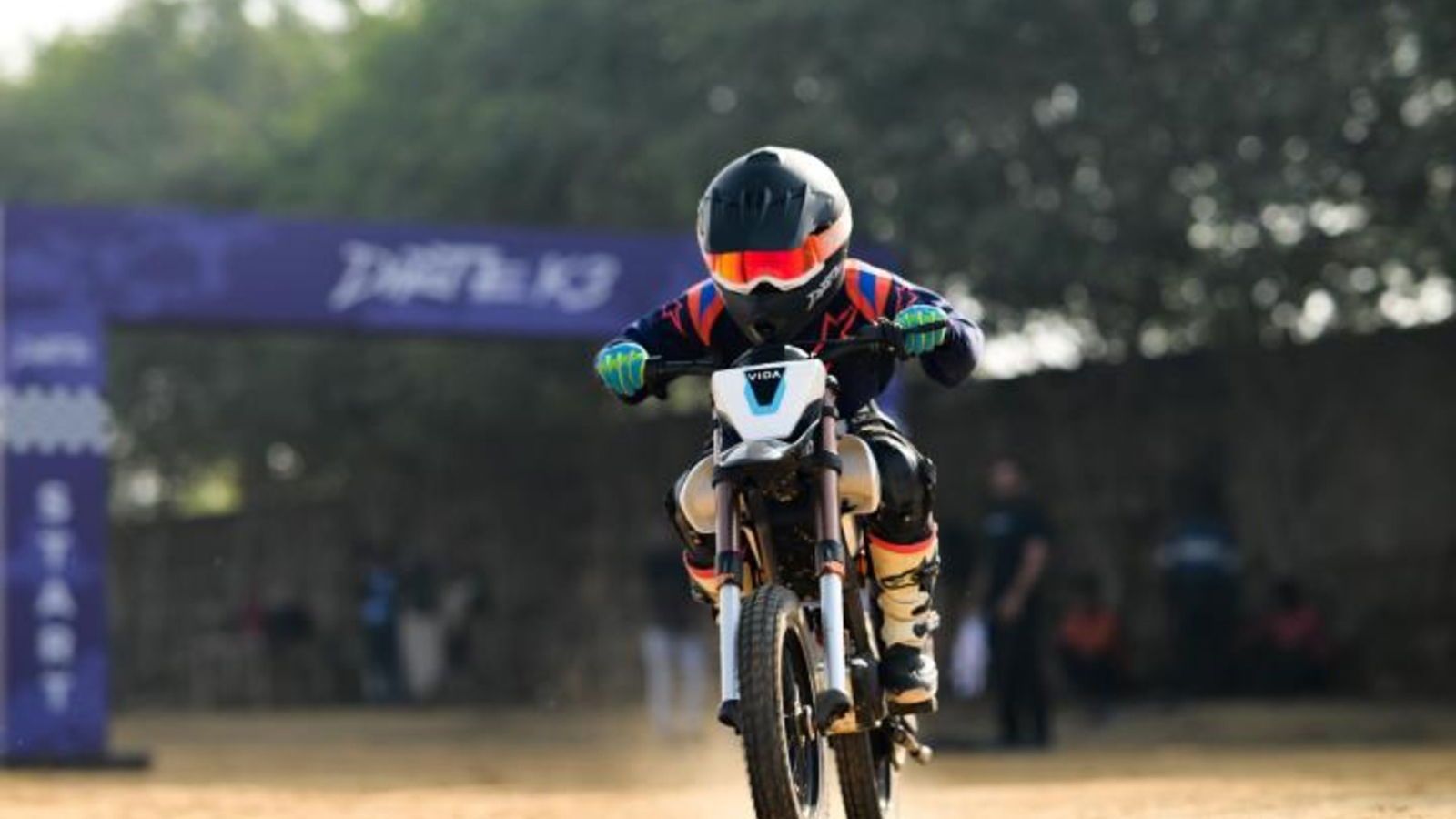 Hero Vida electric dirt bike in action