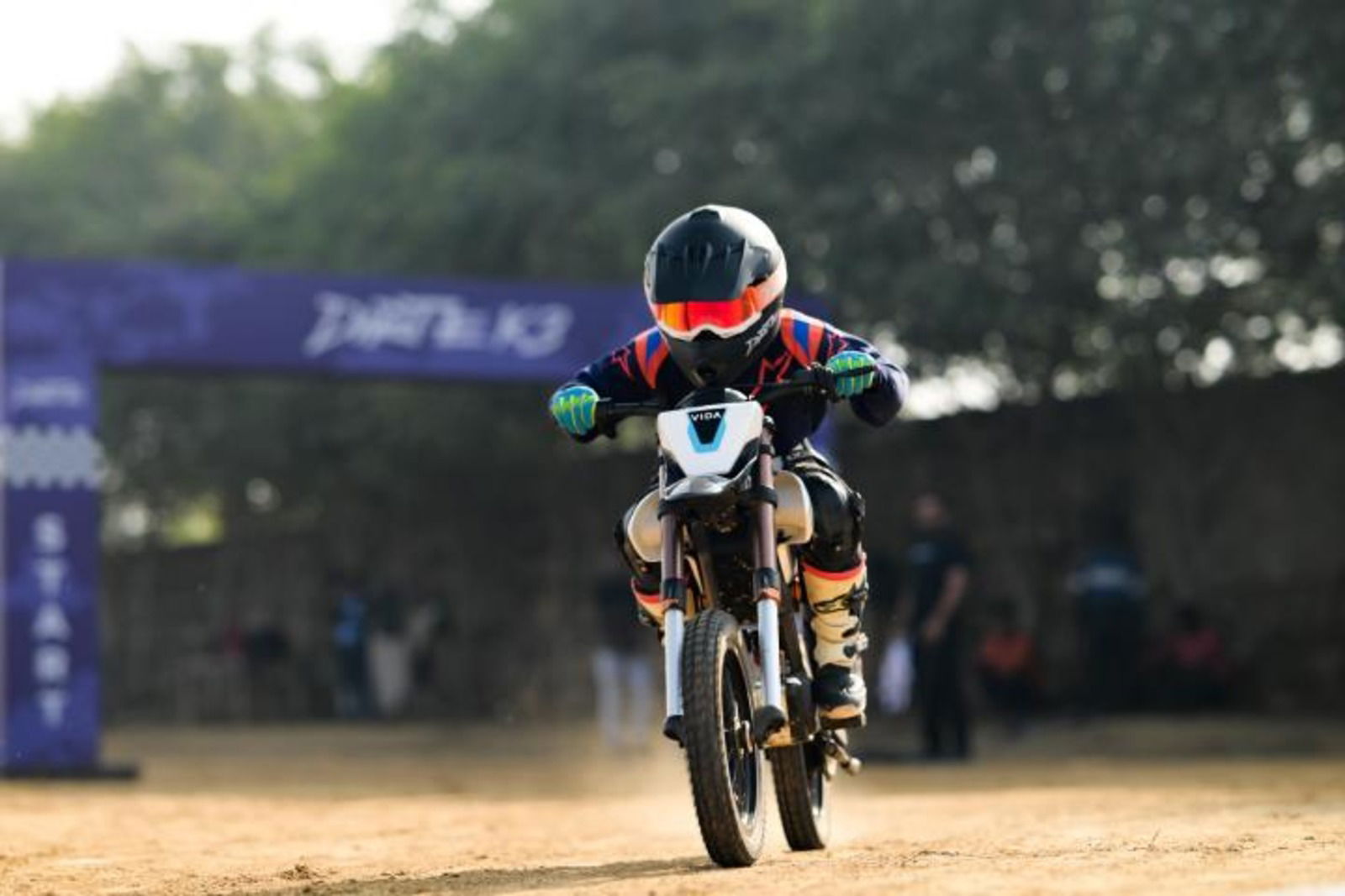 Hero Vida electric dirt bike in action