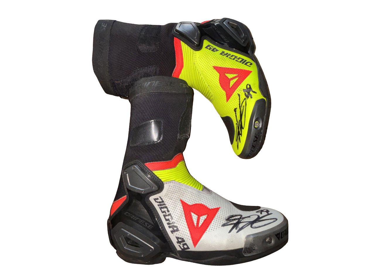 Fabio Di Giannantonio signed Dainese race boots