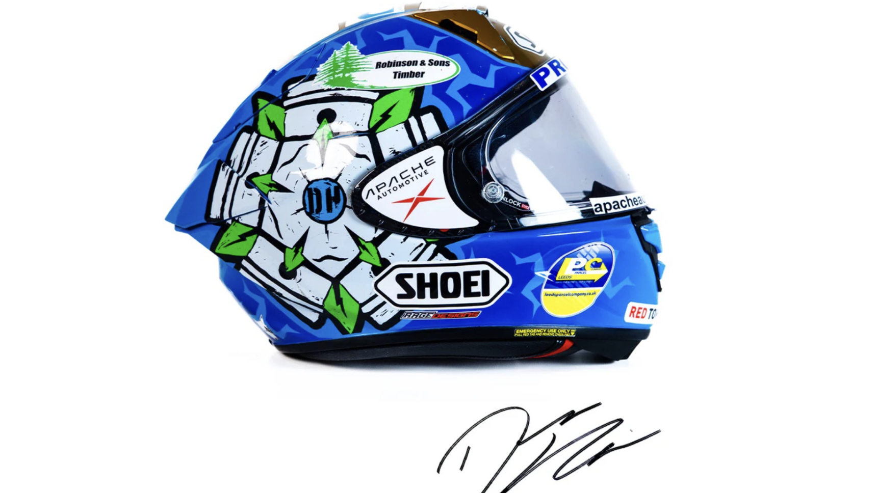 A Dean Harrison race used TT helmet