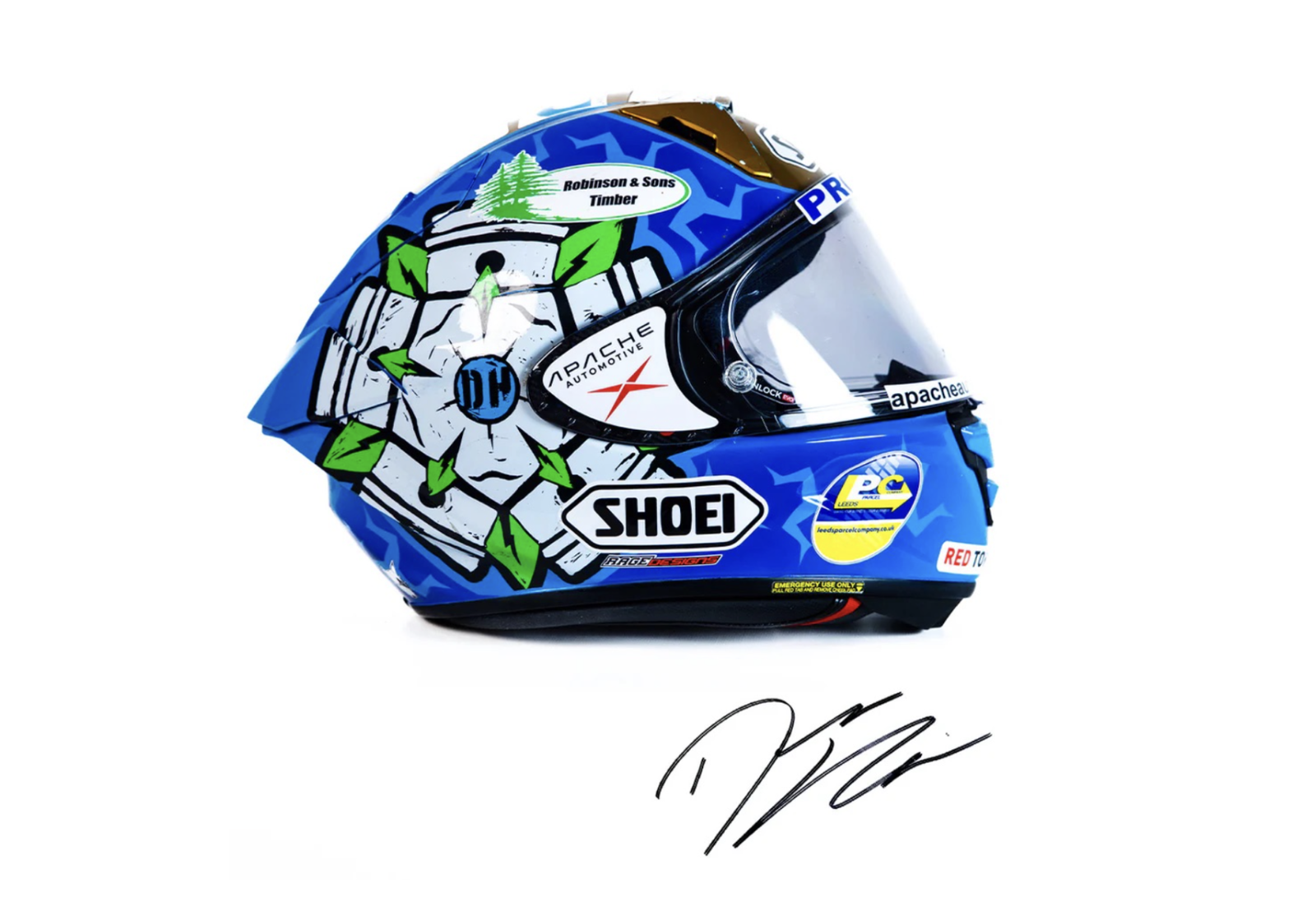A Dean Harrison race used TT helmet