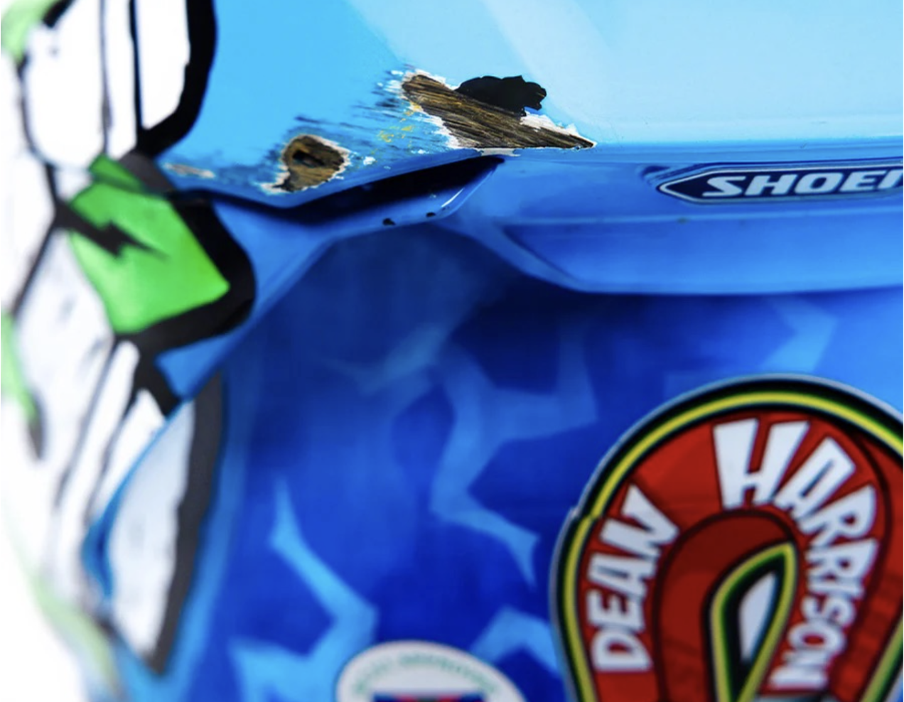 A Dean Harrison race used helmet