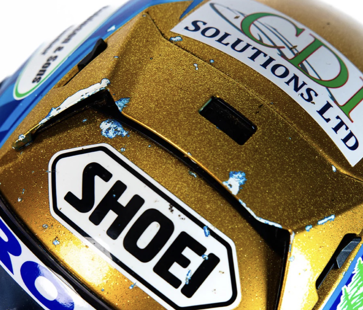 A Dean Harrison race used helmet