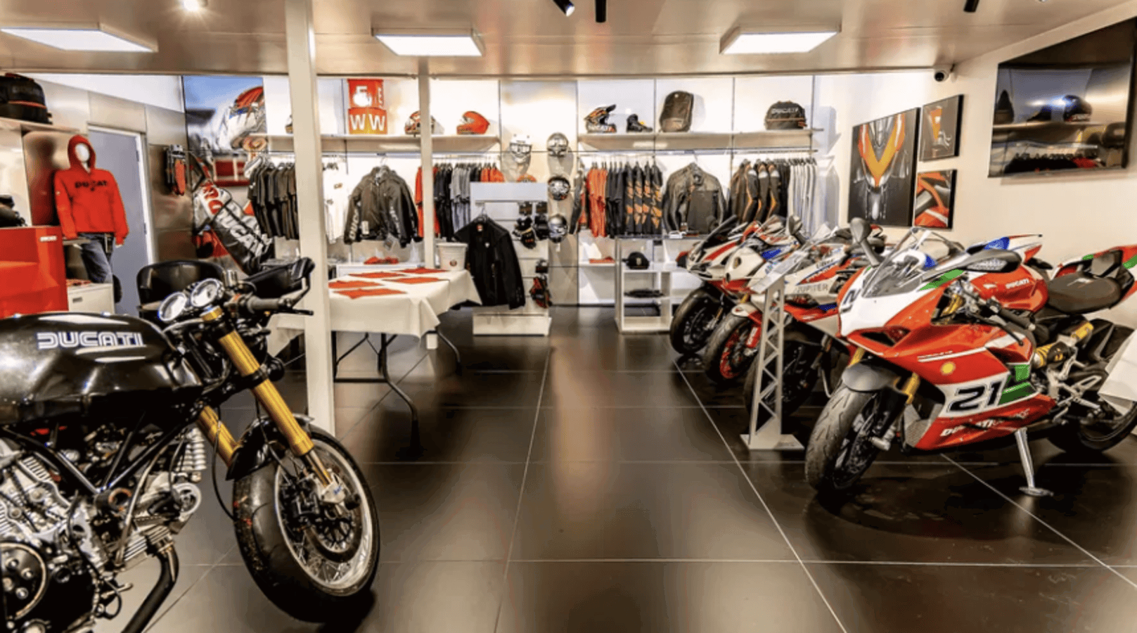 Inside a Ducati dealership
