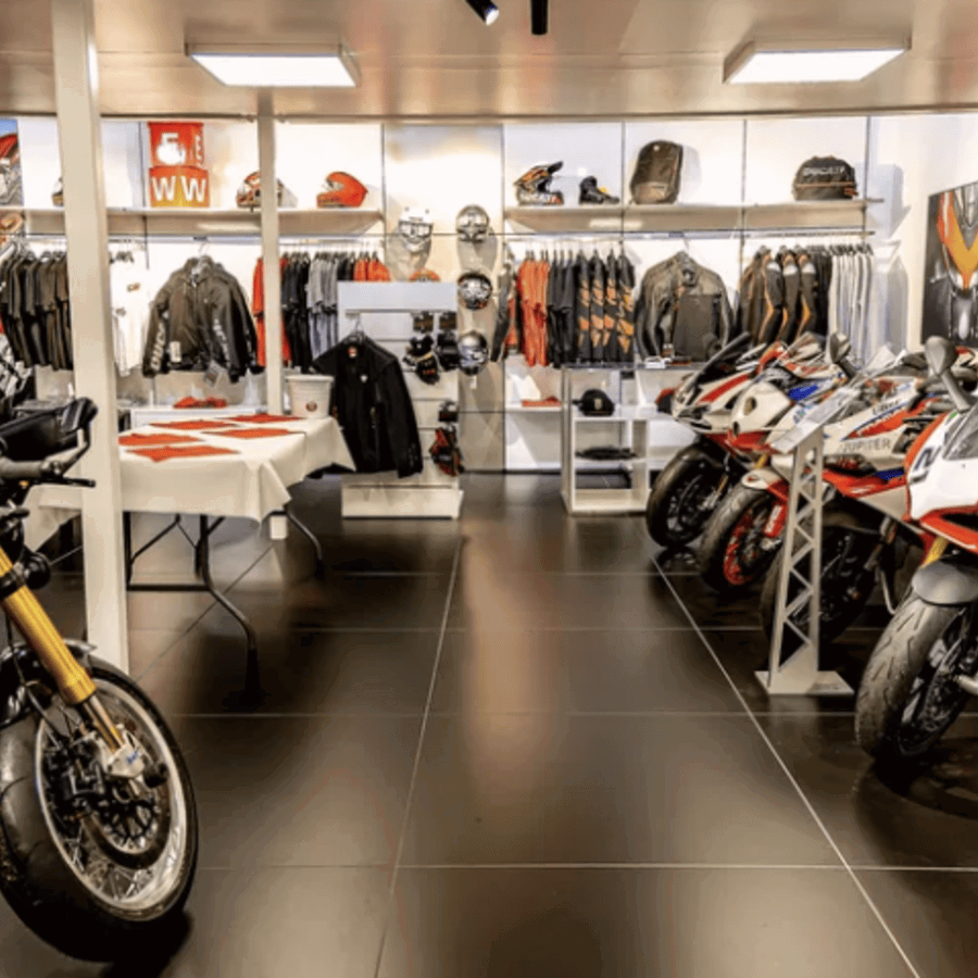 Inside a Ducati dealership