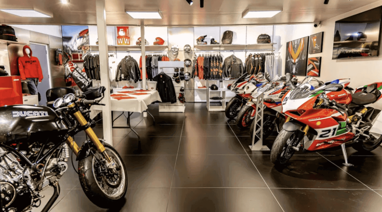 Inside a Ducati dealership