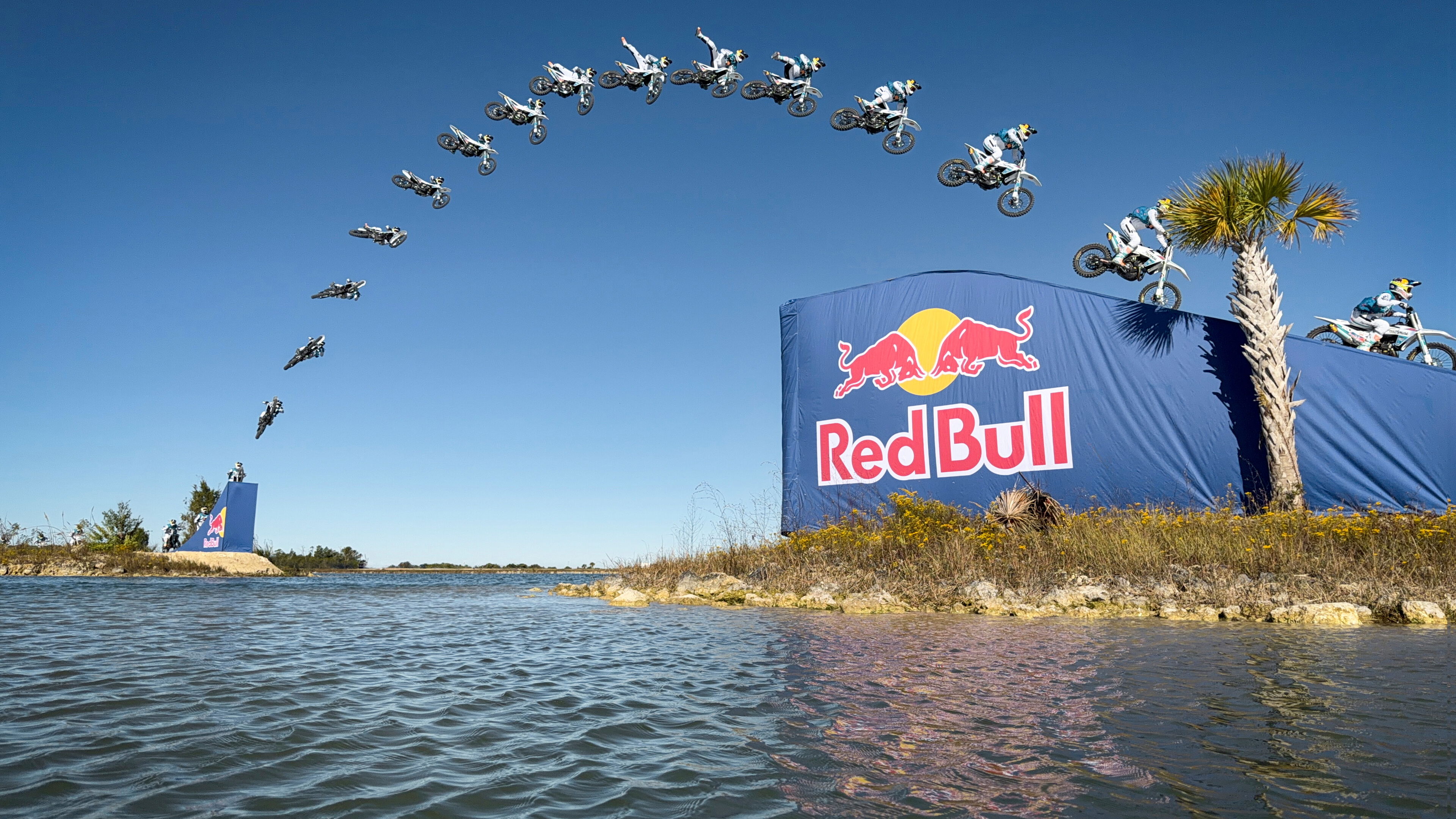 Tyler Bereman Jumps Six Islands on a Dirt Bike in Red Bull Island Hopper