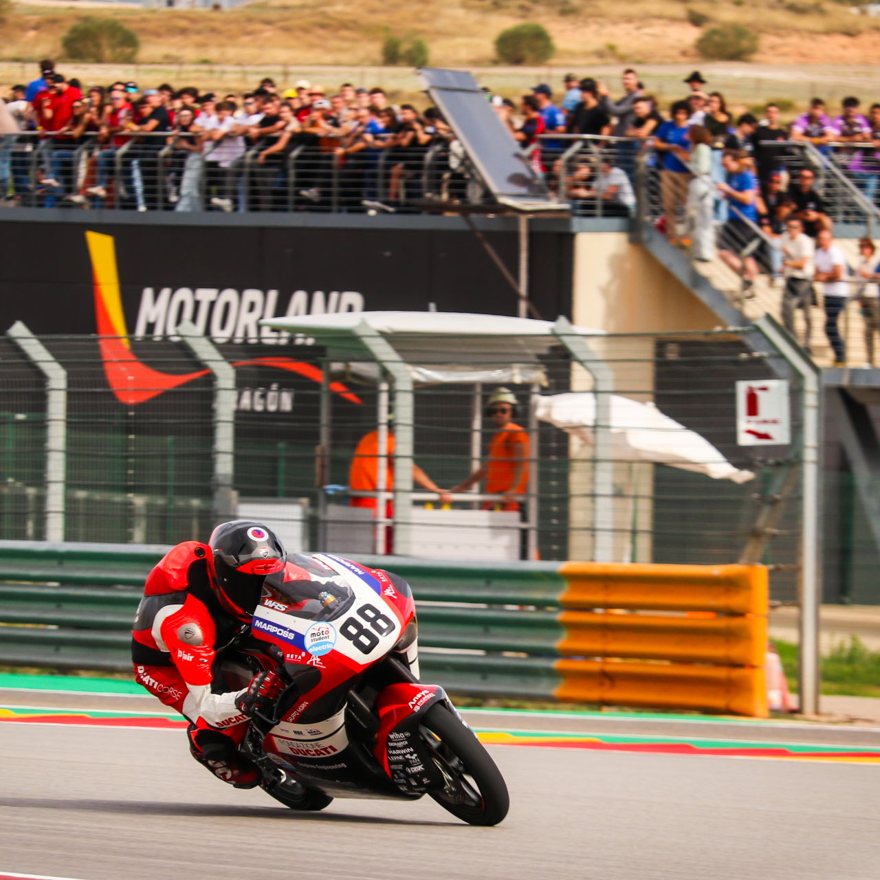 UniBo Motorsport's electric race bike riding at Aragon