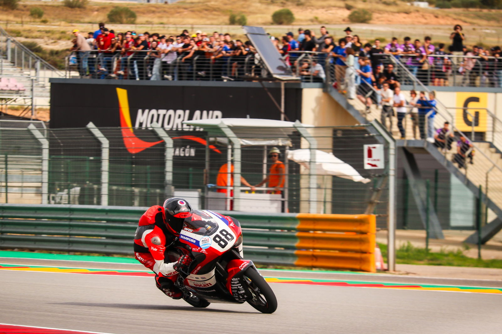 UniBo Motorsport's electric race bike riding at Aragon