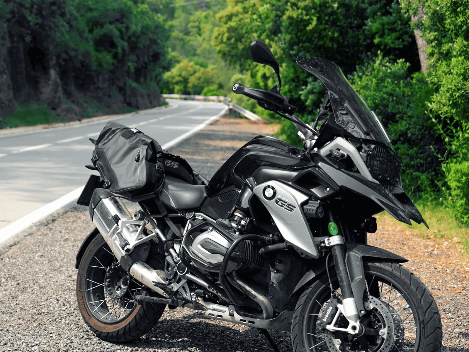 LS2 luggage on a BMW motorcycle