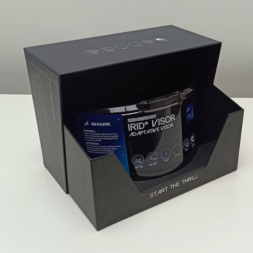 The Shark IRID tinting visor system