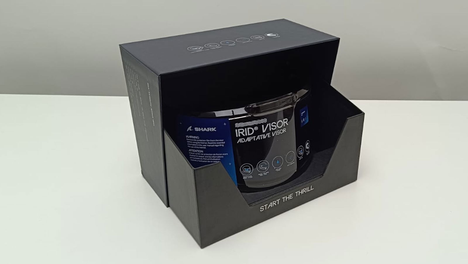 The Shark IRID tinting visor system