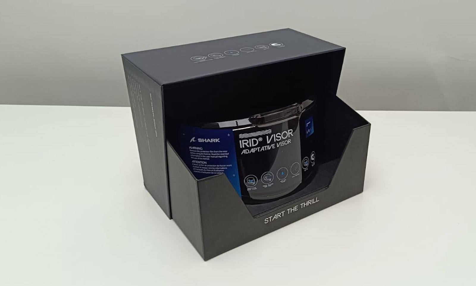 The Shark IRID tinting visor system