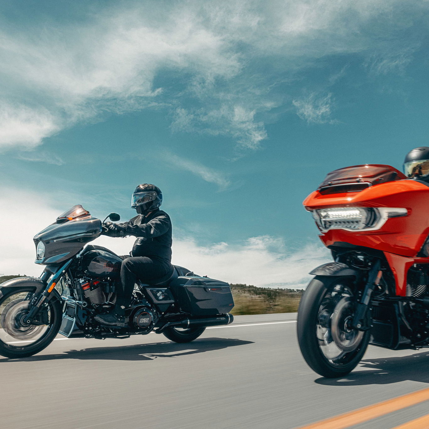 The CVO Street Glide ST (L) and CVO Road Glide ST (R)