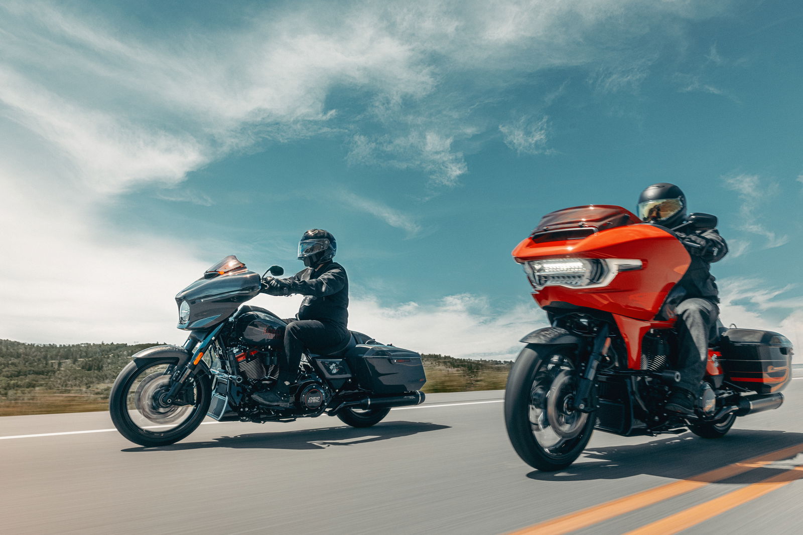 The CVO Street Glide ST (L) and CVO Road Glide ST (R)