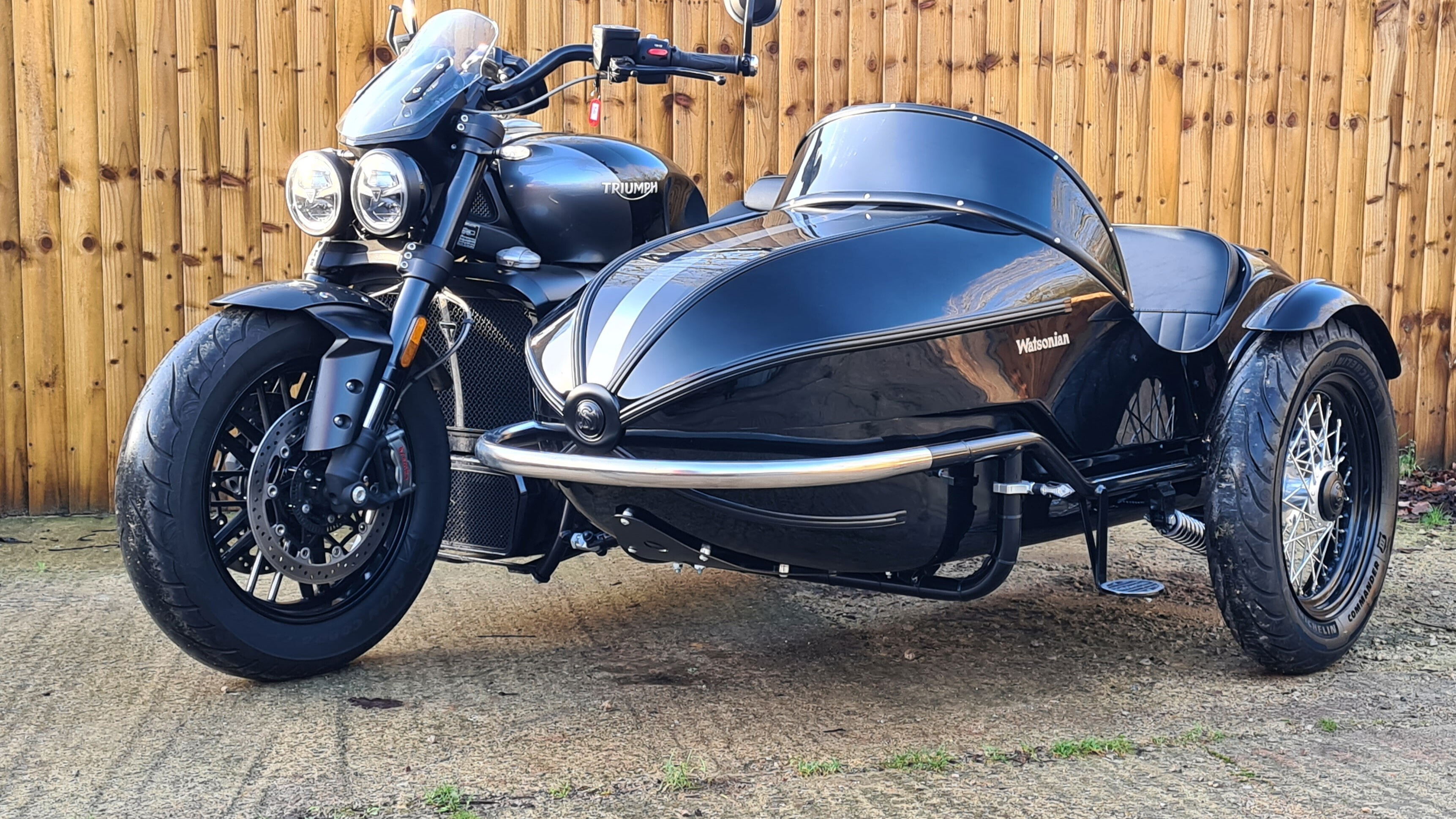 Triumph Rocket 3 with a sidecar