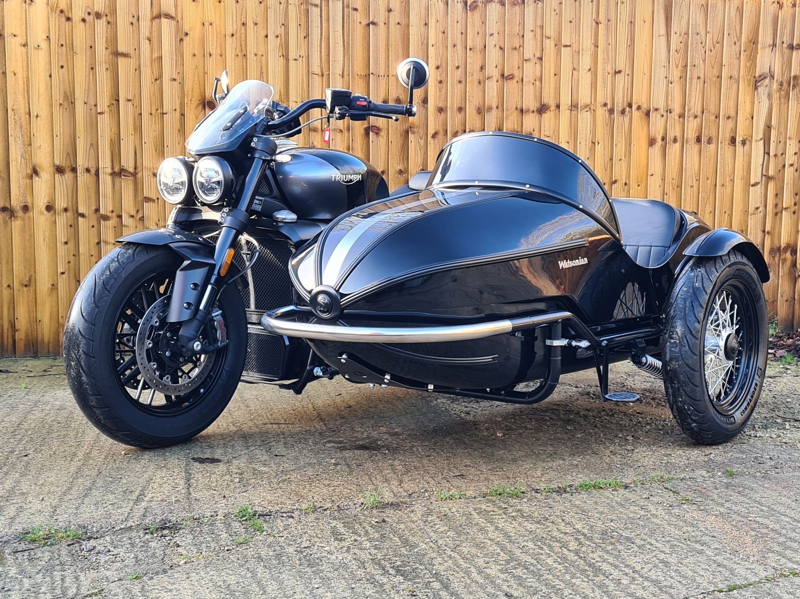 Triumph Rocket 3 with a sidecar