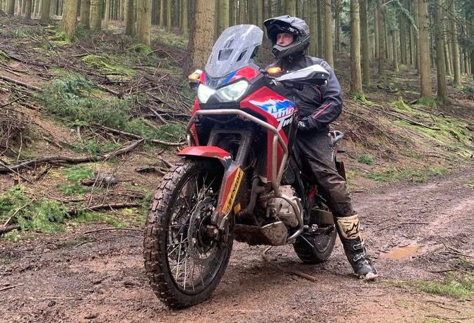 A Honda Africa Twin at the Honda Adventure Centre UK
