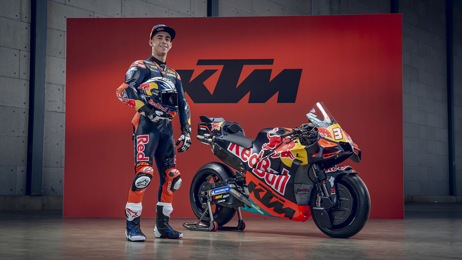 Pedro Acosta with 2026 Red Bull KTM MotoGP bike. Credit: KTM.