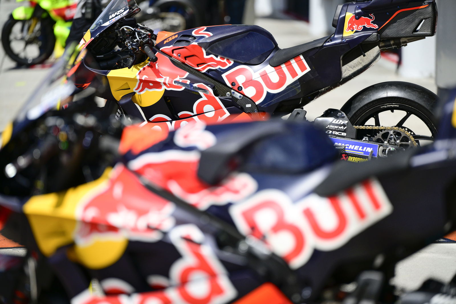 Red Bull branding on KTM's factory MotoGP machines