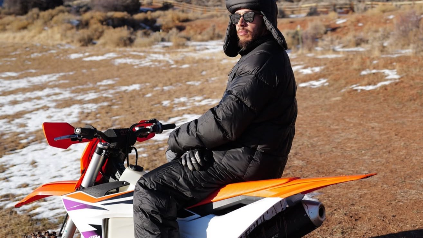 Lewis Hamilton on 2024 KTM XC-F 250. Credit: Instagram/Lewis Hamilton.