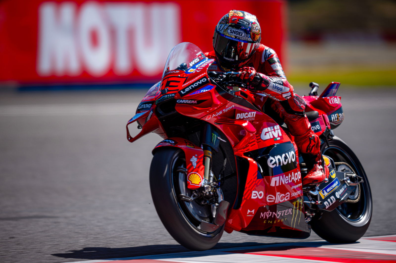 Marc Marquez riding his 2025 Ducati MotoGP bike
